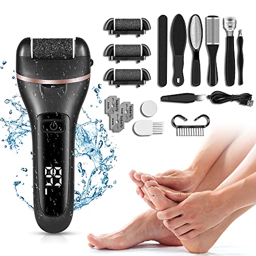 Rechargeable Electric Callus Remover & 10-Piece Pedicure Set