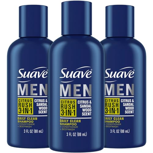 Suave Men 3-in-1 Body Wash Citrus Rush Travel Size 3 Oz