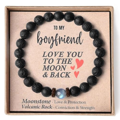 BIKBOK Handmade Bracelets Gifts for Him Teen Boys Gifts Ideas Teenage Boys Gifts Men 13 14 16 18 Year Old Birthday Gift, Cool Bracelets Son Gifts Christmas stocking stuffers for teens (BOYFRIEND)