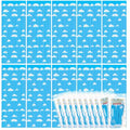 XunYee 3 Pack Cloud Fringe Backdrop Foil Curtains - Blue Sky & White Clouds Theme
