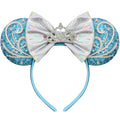 Princess Blue Sequin Mouse Ears Headband for Women & Adults