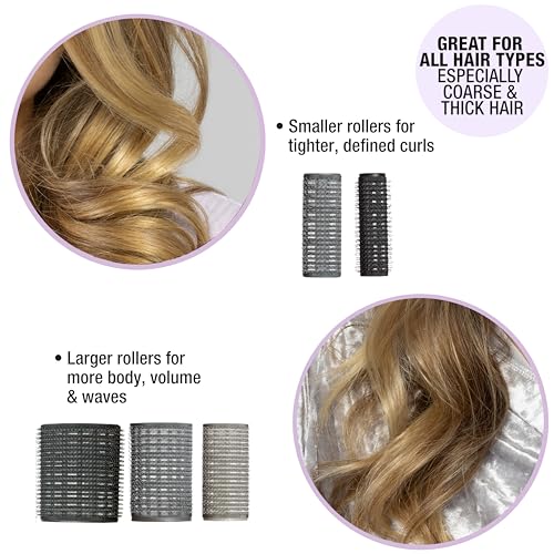 Conair Self Grip Hair Curlers Set - 31 Assorted Sizes for Overnight Styling