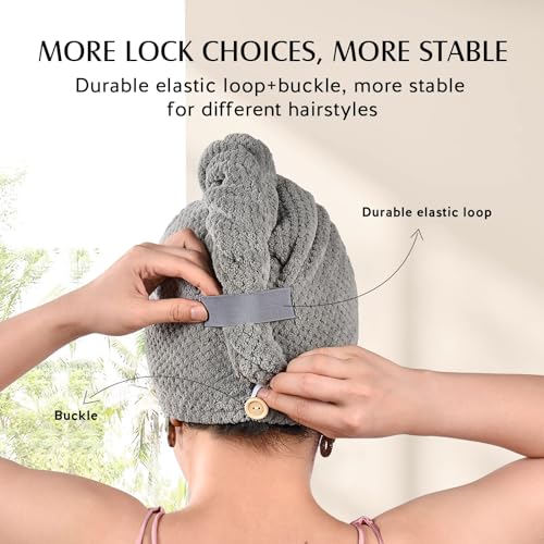 Microfiber Hair Towel Wrap 3-Pack | 30x10 Quick-Dry