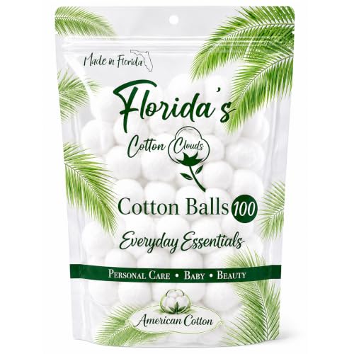 Pure USA Cotton Balls (100 Count) - Soft & Absorbent for Beauty & First Aid