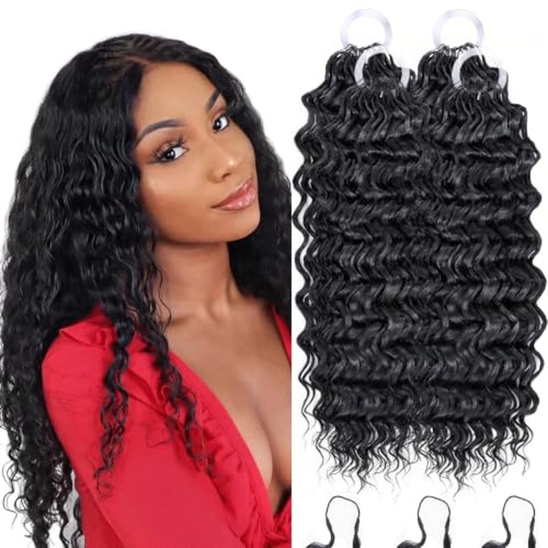 14'' Deep Wave Synthetic Crochet Hair for Black Women - Lightweight & Tangle-Free