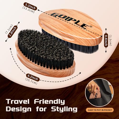 360 Curved Wave Brush for Men - Boar Bristle Hair Styler