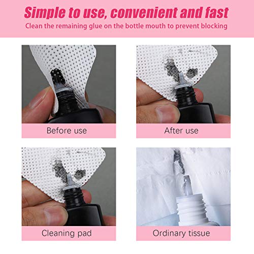 EBANKU 1200PCS Lint Free Nail Wipes Eyelash Glue Wipes, Adhesive Wipes for Lash Glue Nail Polish Remover Cotton Pads, Glue Nozzle Wipes Non-Woven Fabric Wipes Eyelash Extension Supplies