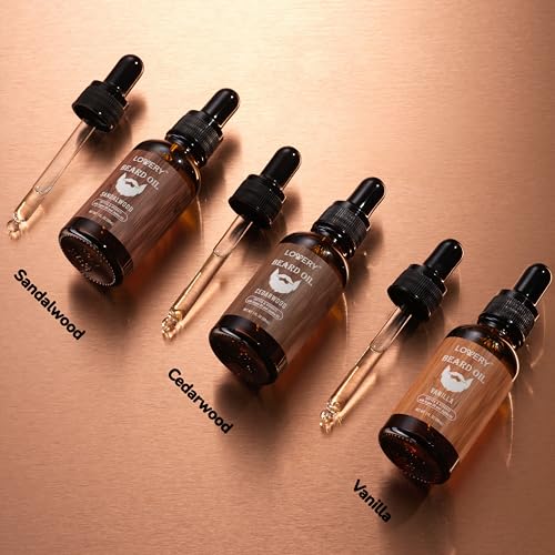 Beard Oil for Men ? Sandalwood, Vanilla & Cedarwood Natural Mens Beard Oil Kit with Argan & Jojoba Oil - Beard Softener & Deeply Moisturizer Adding a Natural Shine, Grooming Kit Beard Care for Him