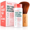 Tan Fan Self Tan Drying Powder Kit with Soft Body Brush - Vegan, Talc-Free, Coconut Scent, USA Made