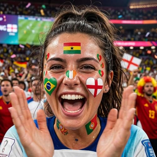 35 Sheets World Flag Temporary Tattoos Waterproof