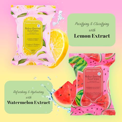 Makeup Remover Wipes 120pc - Fruit Extract Facial Cleansing