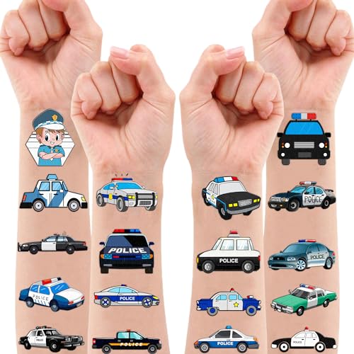 107 PCS Police Car Temporary Tattoos Party Favors