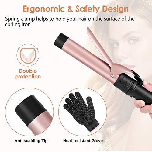 Duomishu Rose Gold 6-in-1 Hair Curling Iron Set with Interchangeable Ceramic Barrels