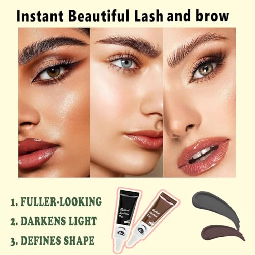 Eyebrow & Eyelash Tint Kit - Black & Brown, 10 Applications