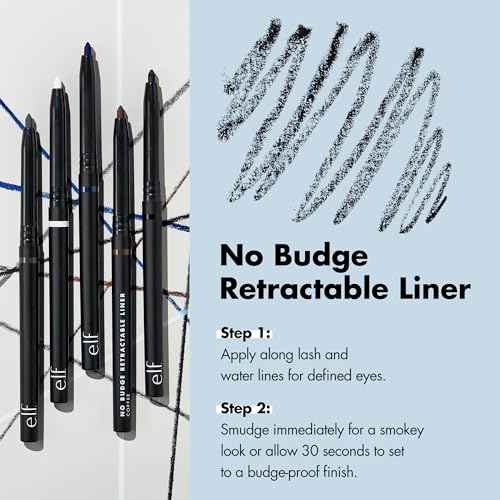 e.l.f. No Budge Retractable Eyeliner, Creamy, Ultra-Pigmented & Waterproof, Creates Bold & Defined Lines, Vegan & Cruelty-Free, Navy