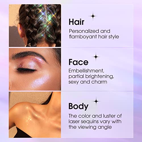 Holographic Body Glitter Gel - 4pc Festival Makeup Set
