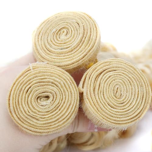 DiexrLamx Gold Blonde Honey Blonde Kinky Curly Hair Bundles 20-24 Inch 150g - 3 Pack GP27613-Gold-Blonde
