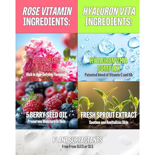 MAXCLINIC [K-Beauty] Rose Vitamin + Hyaluron Vita Oil Foam Gift Set | Daily Face Wash Oil Based Cleanser to Foam | Korean Skin Care Oil Cleanser for Dry Sensitive Skin