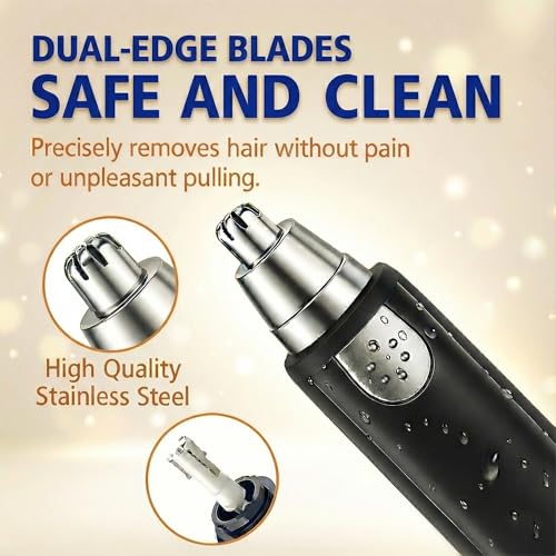 Bekhic¢ç Ear and Nose Hair Trimmer Clipper - 2025 Professional Painless Eyebrow & Facial Hair Trimmer for Men Women, Battery Operated Facial & Eyebrow Hair Remover, Dual-Edge Blades, Painless Grooming