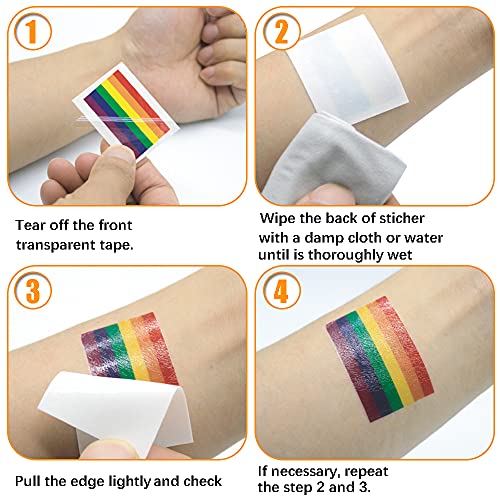 10 Sheet Pride Rainbow Tattoo Sticker Temporary Tattoo Gay Pride Parade Body Painting Party Celebration Personality Decoration Party Supplies