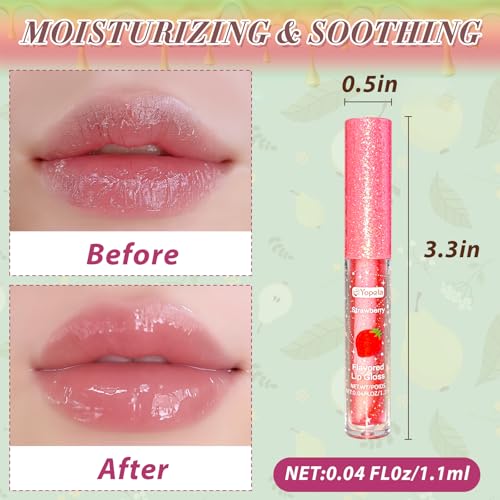 Yopela 12 Fruity Flavored Lip Gloss Set with Vitamin E