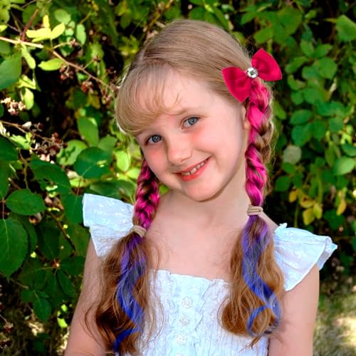 6 Pcs Hair Clips for Girls - 13in Color Extensions Clip Girls, Curly