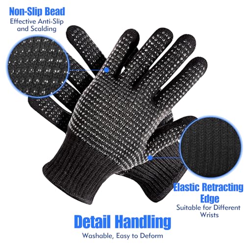 Black Heat Resistant Gloves for Hair Styling