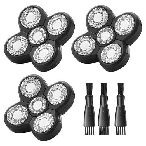 3 Pack Shaver Replacement Blades For Fre*birds Bald Men Replacement Blades,Shavers Head with 3 Cleaning Brush