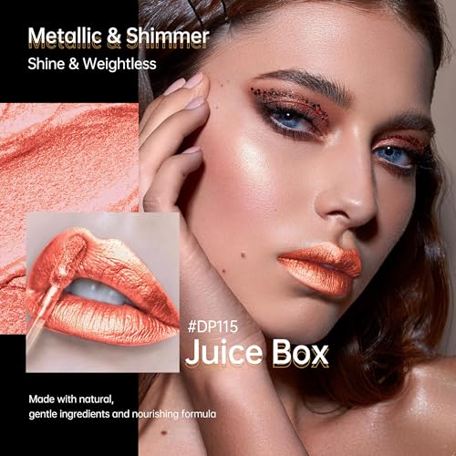 Peach Metallic Liquid Lipstick - Waterproof & Long-Lasting
