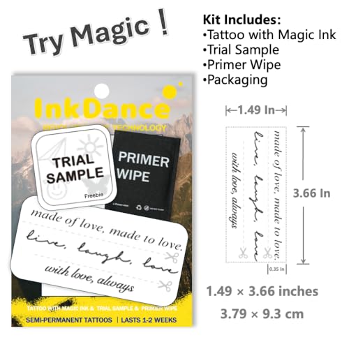 InkDance Semi-Permanent Tattoo Set - Plant-Based, 1-2 Weeks