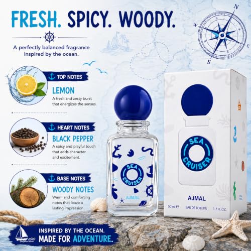 Ajmal SeaCruiser Boys Perfume 50ml – Fresh Spicy Woody