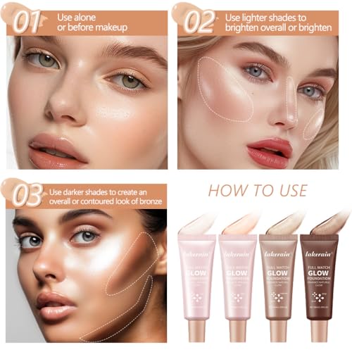 Natural Glow Illuminator Glotion - Multipurpose Hydrating Makeup Highlighter (Fair, 01)