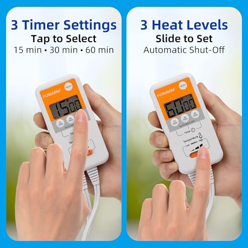 FOWARM Electric Heated Beauty Mitts & Hand Warmer with Digital Timer