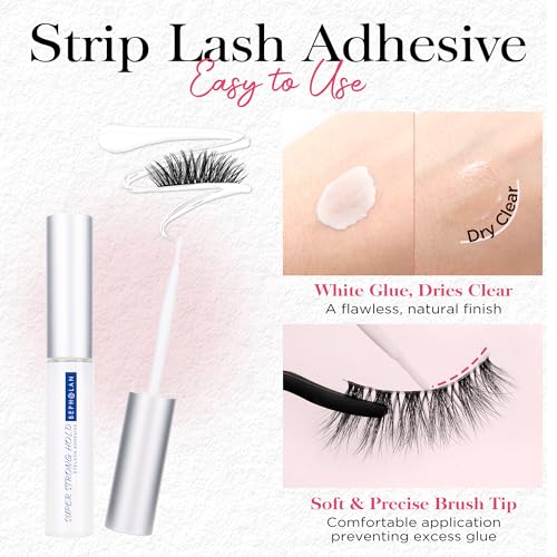 BEPHOLAN Latex Free Waterproof Eyelash Glue for Sensitive Eyes - 0.176 oz
