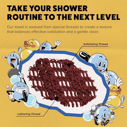 GOSHI Exfoliating Shower Towel Long Body Scrubber