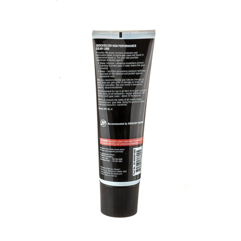 Quicksilver by Mercury Marine 802851Q02 SAE 90 High Performance Gear Lube, 8 Oz.