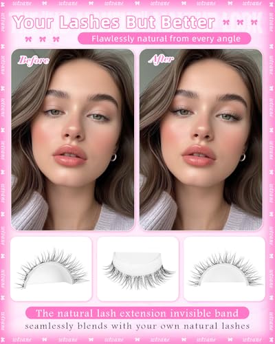 Wispy Lash Clusters 8-10mm Natural Eyelash Extensions C-Curl