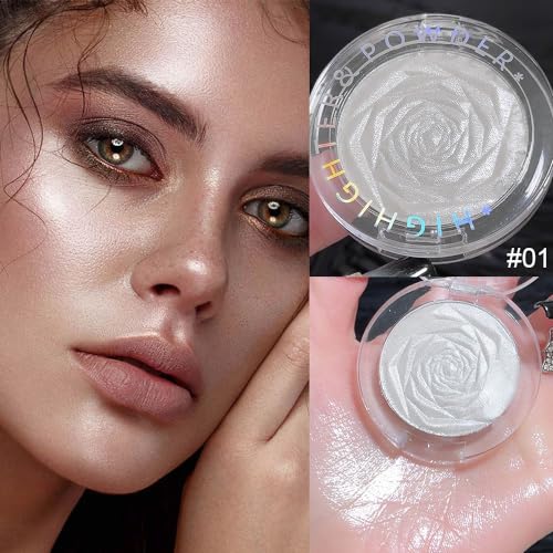 Pearl White Highlighter Makeup Palette - Shimmer Glitter Powder