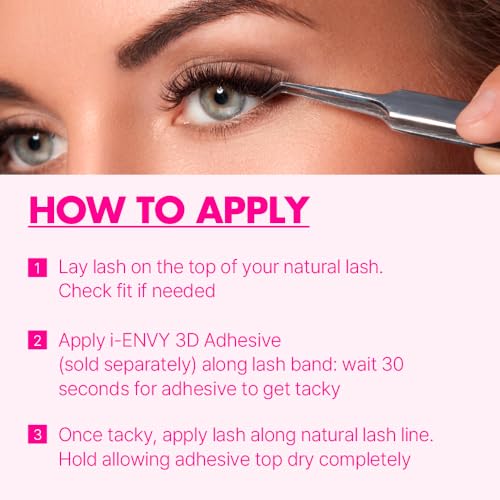 i-ENVY 3D False Lashes, 3 Pairs Fluffy Wispy Strip Eyelashes