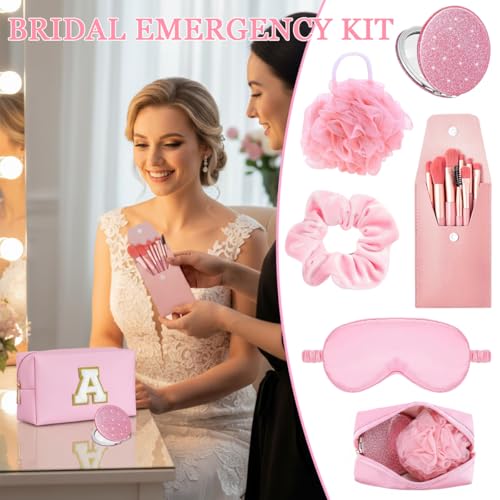 Elegant Spa Set for Women? All-in-One Kit with Makeup Brushes, Hair Scrunchies, Sleep Mask, Bath Bombs ? Ideal Gift for Teens, Bridesmaids & More-E