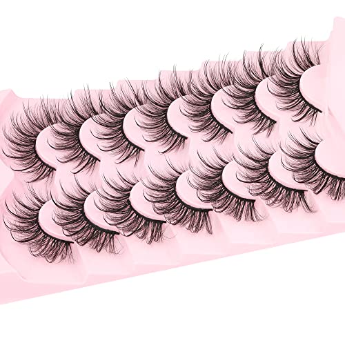 Geeneiya Fairy Wispy Mink Lashes 18mm Long Fluffy Cat Eye False Eyelashes Multipack