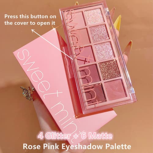 Go Ho 10 Colors Eyeshadow Palette - Matte Shimmer Glitter