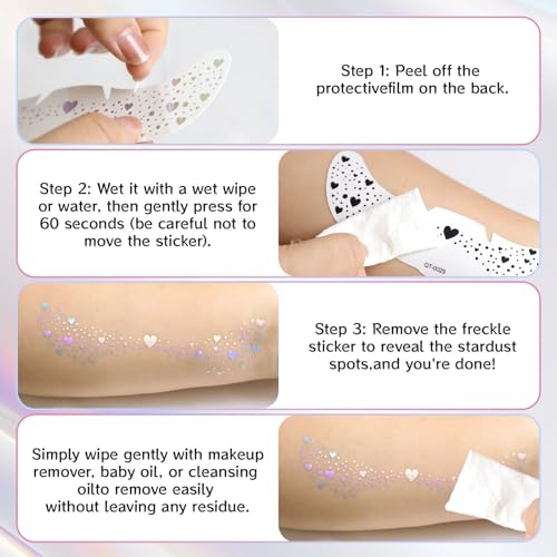 Spring Flowers Face Tattoos - Waterproof Glitter Freckles Stickers