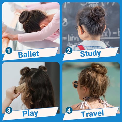 TsMADDTs Blonde Hair Bun Set, 8 Donut Bun with 2 Large, 2 Middle, 4 Small, 10 Hair Nets for Women, 40 U Shaped Pins, 5 Elastic Bands for Short and Thin Hair