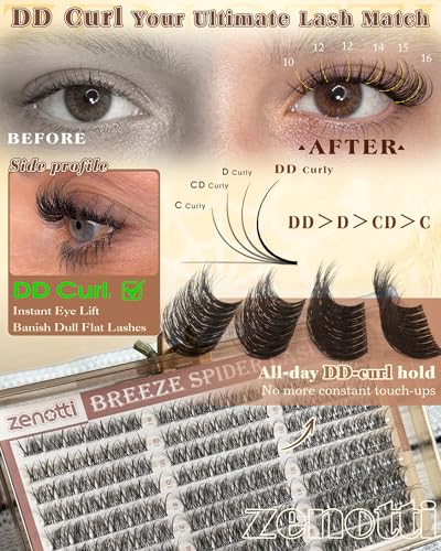 Zenotti DD Curl Spider Lash Clusters Kit - Wispy Natural Extensions