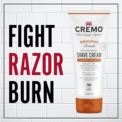 Cremo Barber Grade Sandalwood and Silver Water & Birch Shave Creams, Ultra-Slick Shaving Cream for Men Fights Nicks, Cuts and Razor Burn, 2 x 6 Fl Oz