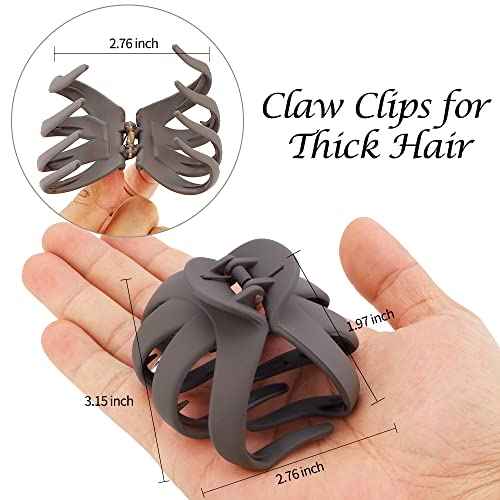 Hair Clips Claw Clips for Thick Hair 5Pcs Large Hair Clips 3.15'' Big Octopus Hair Clip Long Thick Medium Hair Neutral Jumbo Jaw Clips Hair Accessories for Women Girls