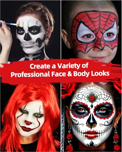 Oil Based Face Paint Kit - 3 Colors with 6 Brushes