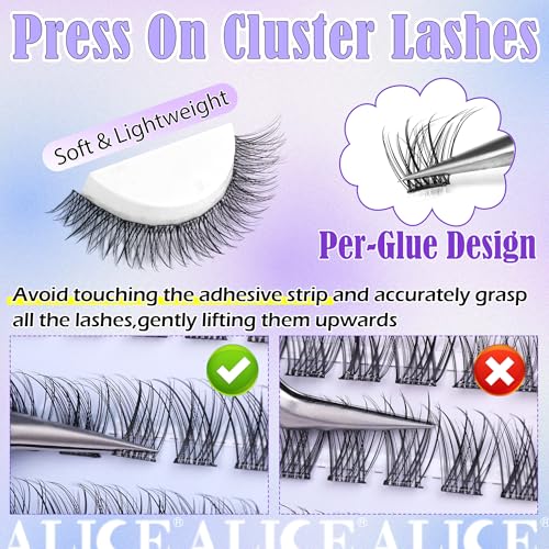 Self Adhesive Eyelashes Clusters 8-12mm C Curl 120pcs