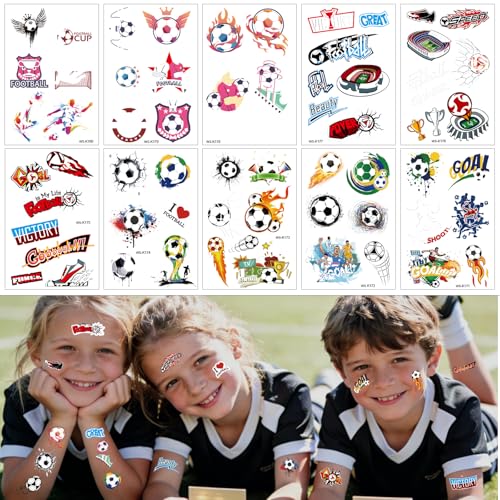 Glow in the Dark Soccer Temporary Tattoos for Kids - 60 Pcs